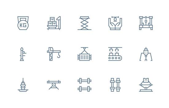 Lifting Set with 15 Regular Line Icons Neatly Designed Icons for Web Platforms vector
