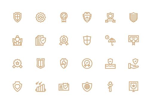 de confianza icono conjunto con 24 grueso línea línea gráficos esencial íconos para rápido ui edificio vector