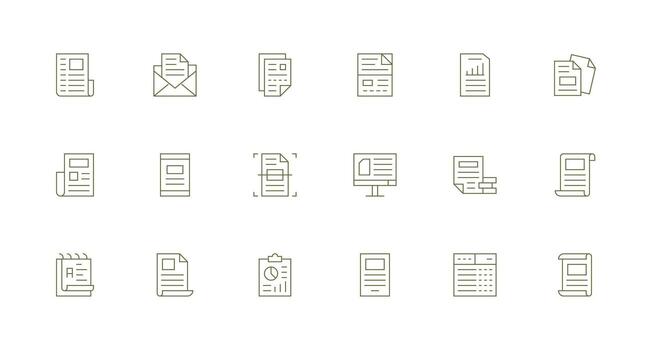 Minimal Line Icons from Excel Set with 18 Vectors App Icon Pack