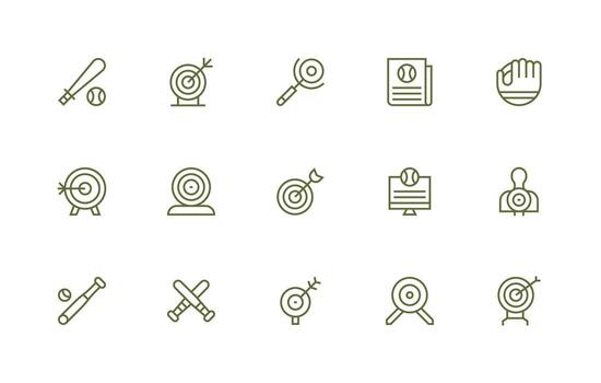 Hitting Design Icons featuring 15 in Regular Line Style Scalable Icon Pack vector
