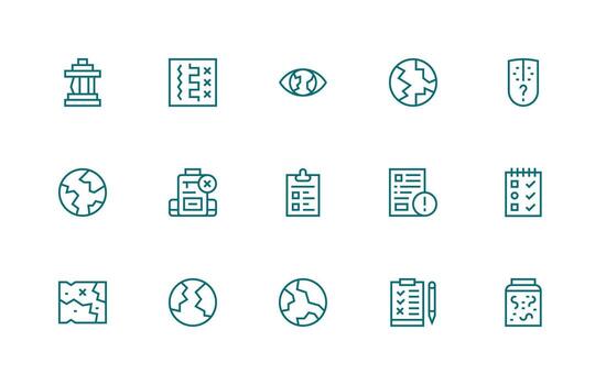 Incomplete featuring 15 Icons in Regular Line Design UI-Ready Icon Collection vector