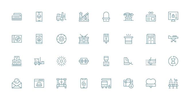 32 Thin Line Icons for Loading Graphics User Interface Icons for Digital Products vector