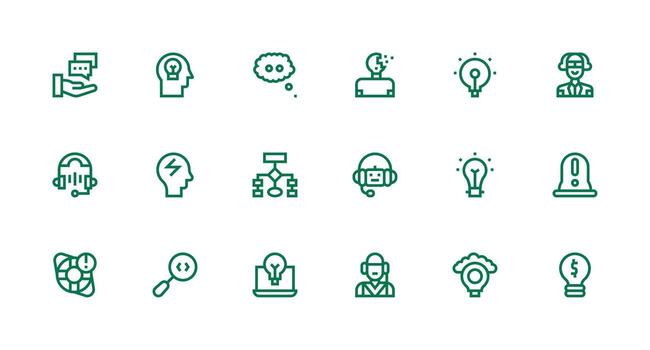 problema resolviendo diseño íconos presentando 18 en fuerte carrera línea estilo ui icono conjunto vector