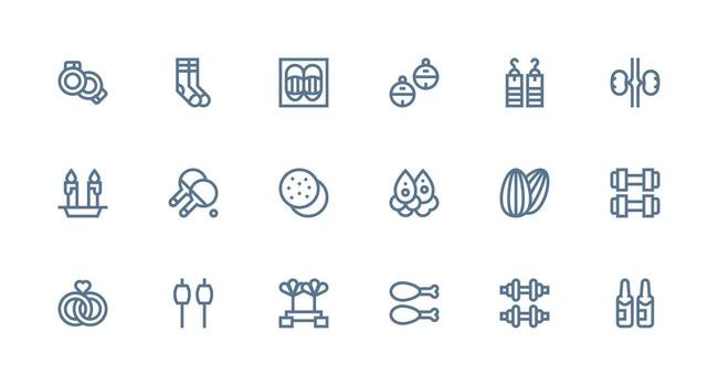 Strong Stroke Line Style Pair Icons with 18 Vectors Web and App Icon Pack Collection