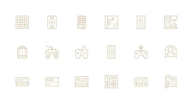 18 Icons for Buttons in Minimal Line Format Editable Icon Collection vector