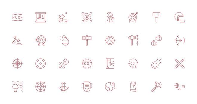 32 Delgado línea estilo íconos desde impacto colección funcional icono serie vector