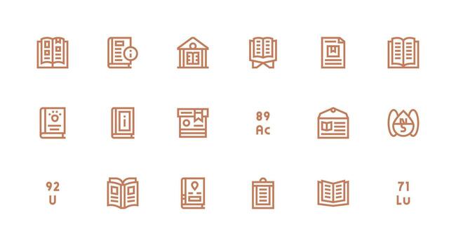 Strong Stroke Line Style Reference Icons with 18 Vectors Flat Icon Set