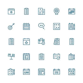 25 Medium Stroke Outline Icons for Planning Graphics Interface Icons for Daily Use vector