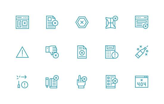 Incorrect featuring 15 Icons in Regular Line Design High-Resolution Icons for Any Platform vector