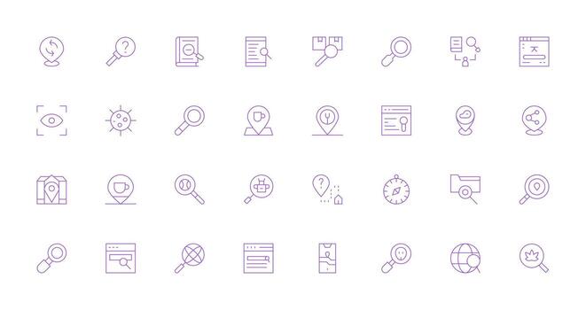 32 Thin Line Vectors for Find Theme Core Icon Collection for Daily Tasks