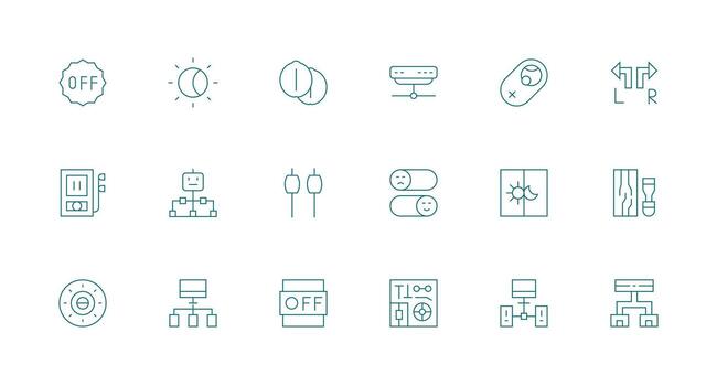 cambiar icono colección con 18 mínimo línea diseños claro y conciso icono conjunto colección vector