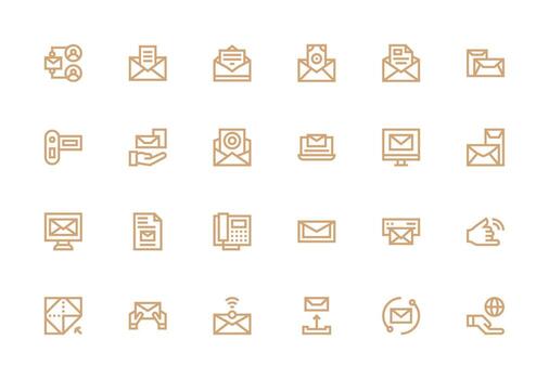 Send Design Icons featuring 24 in Thick Line Line Style Multi-Style Icon Collection vector