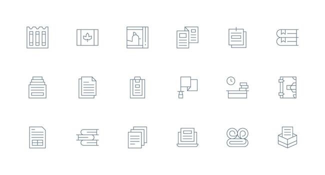 Papers including 18 Minimal Line Illustrations Interface Icon Collection for Daily Projects vector
