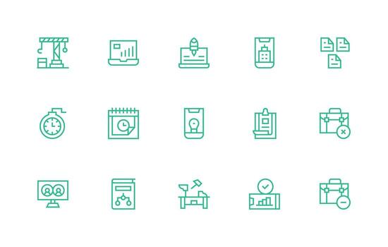 15 Regular Line Icons for Project Graphics UI and UX Focused Icon Collection vector