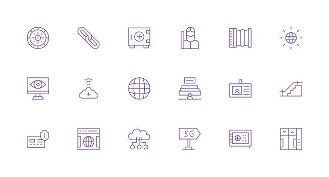 18 mínimo línea diseños para acceso íconos lleno icono biblioteca para ui diseñadores vector