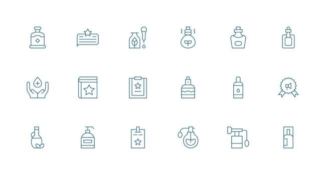 Essential Icon Set with 18 Minimal Line Graphics User Interface Icons for Digital Products vector