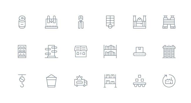 Minimal Line Style Logistic Icons with 18 Vectors Essential Icon Set for Teams