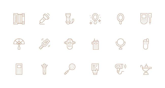 18 Minimal Line Icons for Handheld Graphics Detailed Icon Collection for Design Systems vector