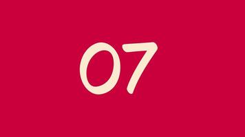 10 andra nedräkning timer med beige siffra på röd bakgrunder otjänlig för presentationer, webbplatser, och pedagogisk Resurser video