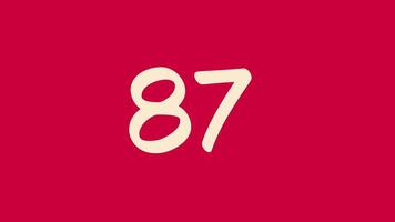 90 secondo conto alla rovescia Timer con beige numero su rosso sfondi adatto per presentazioni, siti web, e educativo risorse video