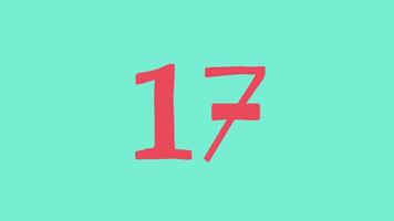 20 andra nedräkning timer med rosa tal på en kricka bakgrund lämplig för tema innehåll relaterad till tal, räkning, nedräkningar, bra för digital grafik video