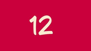15 andra nedräkning timer med beige siffra på röd bakgrunder otjänlig för presentationer, webbplatser, och pedagogisk Resurser video