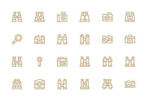 Thick Line Line Icons from Viewfinder Set with 24 Vectors Multi-Style Icons for Creative Projects