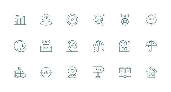 Minimal Line Icons from Coverage Set with 18 Vectors Neat Icon Set