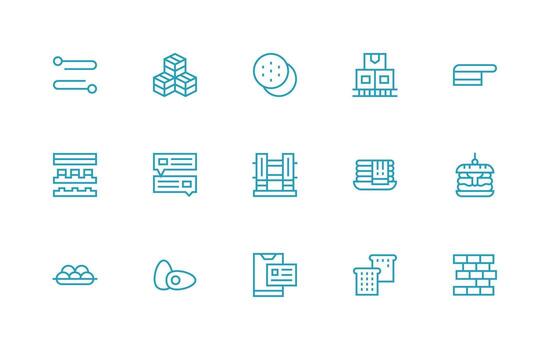 Regular Line Icons from Stacked Set with 15 Vectors Clean Icon Set Icon Pack for UI Projects