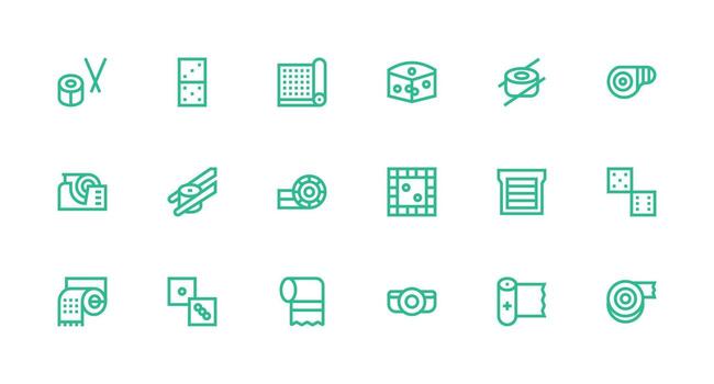 18 Strong Stroke Line Vectors for Roll Theme Complete Icon Bundle for Web Design