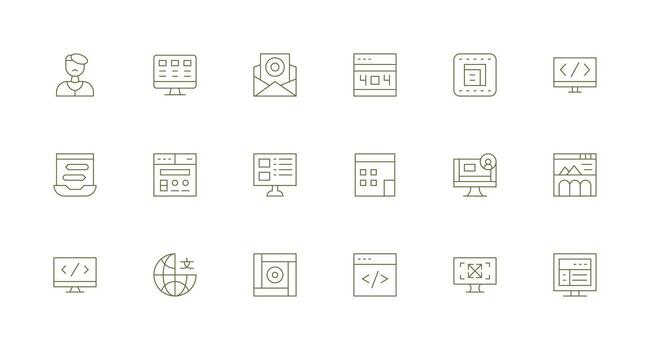 18 mínimo línea íconos para web diseño gráficos inteligente icono colección vector