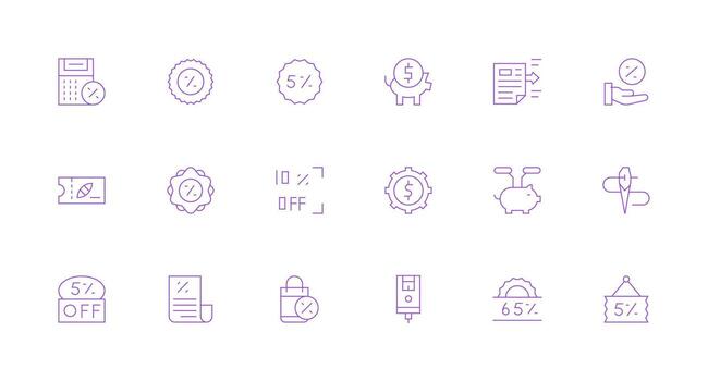 Saving including 18 Minimal Line Illustrations Quick Access Icons for UI Development vector
