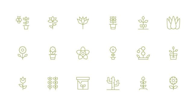 vástago diseño íconos presentando 18 en mínimo línea estilo lleno icono biblioteca para ui diseñadores vector