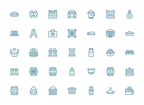 participación presentando 35 íconos en regular limpiar línea diseño limpiar icono conjunto icono paquete para ui proyectos vector