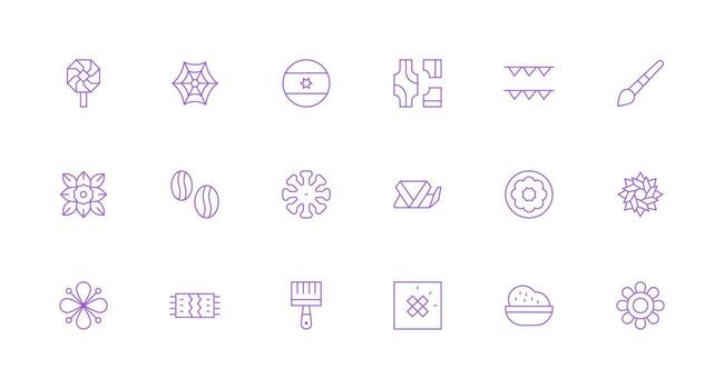 mínimo línea íconos desde textura conjunto con 18 vectores aplicación icono paquete