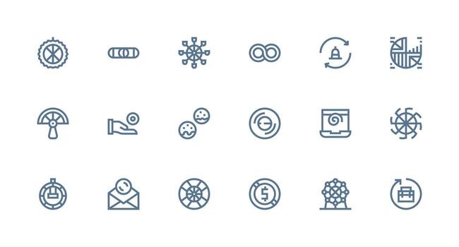 Strong Stroke Line Icons from Circular Set with 18 Vectors Smart Icon Collection