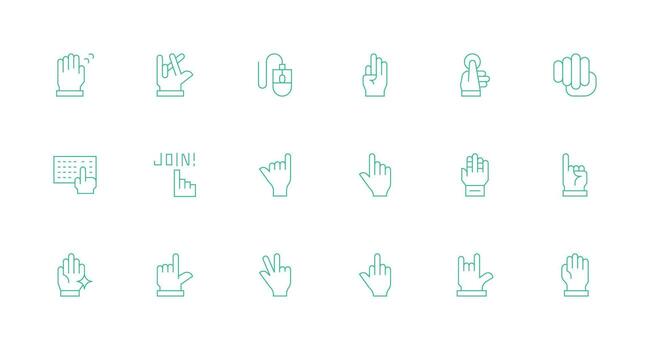 Minimal Line Icons from Click Set with 18 Vectors Pixel Perfect Icon Set