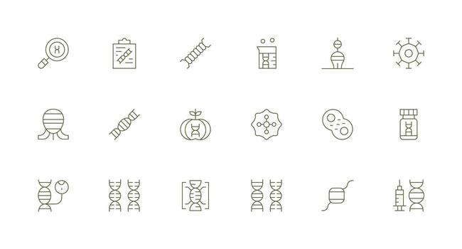 18 Minimal Line Style Icons from Dna Collection Interface Icon Collection for Daily Projects vector