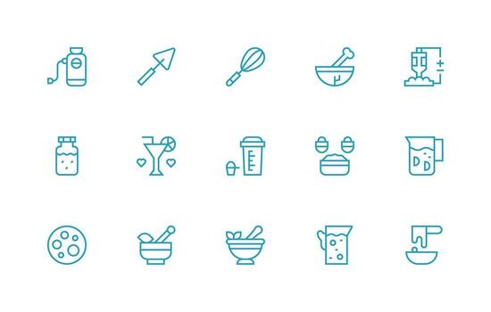 Mix Icon Set with 15 Regular Line Graphics Universal Icon Pack vector