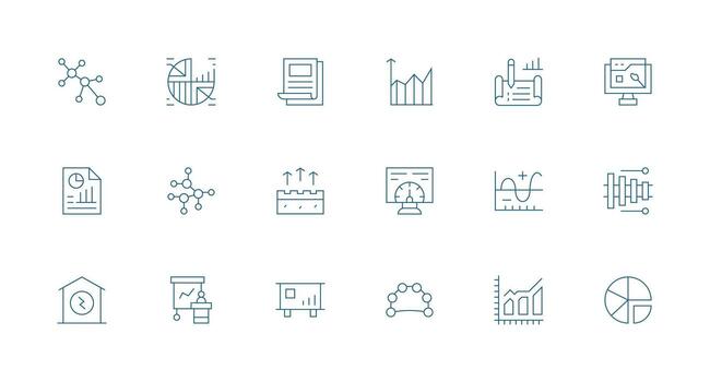 18 Minimal Line Vectors for Graph Theme Clean Icon Set Icon Pack for UI Projects