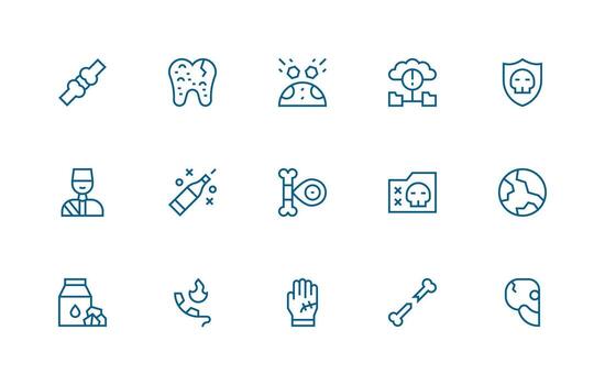 15 Icons for Broken in Regular Line Format Icon Pack for Various Themes vector