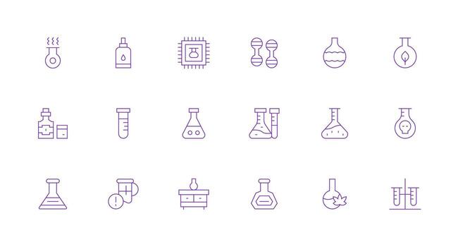 18 Minimal Line Vectors for Flask Theme Reusable Icon Set