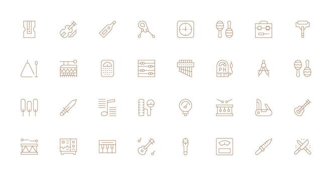 32 Thin Line Designs for Instrument Icons Flexible Icon System for Web Interfaces vector