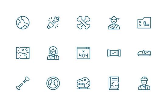 Broken Set with 15 Regular Line Icons Interface Icons for Daily Use vector