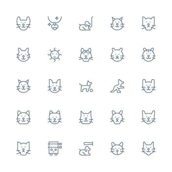 25 Medium Stroke Outline Icons for Cute Graphics Minimal Icon Set for Interface Projects vector