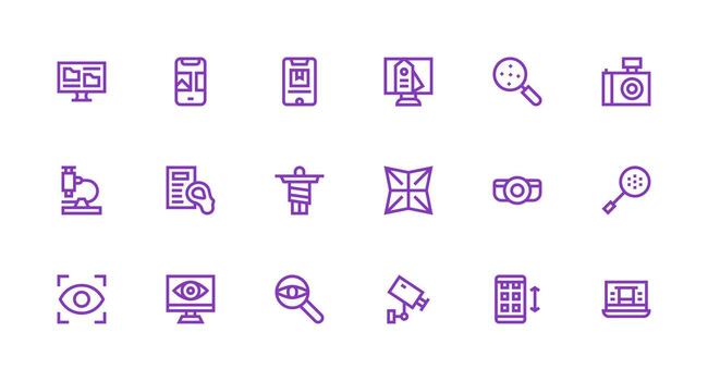 Strong Stroke Line Icons from View Set with 18 Vectors Balanced Icon Set for Functional Design