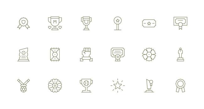 18 Minimal Line Designs for Accolade Icons Clean Icon Set Icon Pack for UI Projects vector