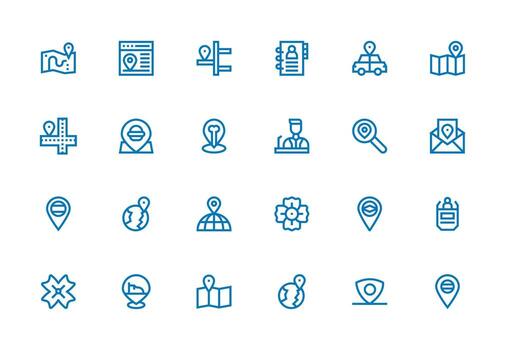 grueso línea línea estilo habla a íconos con 24 vectores usuario interfaz íconos para digital productos