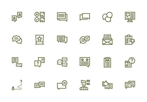 realimentación formar diseño íconos presentando 24 en grueso línea línea estilo inteligente icono colección vector