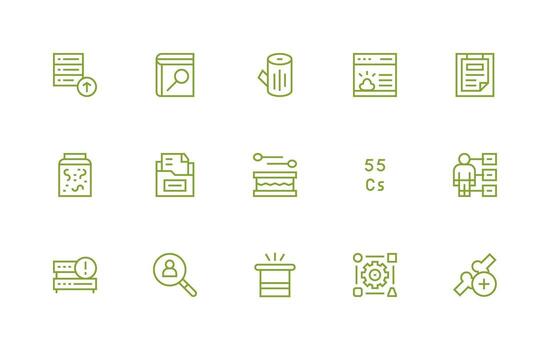 15 Regular Line Style Icons from Database Collection Editable Icon Collection vector